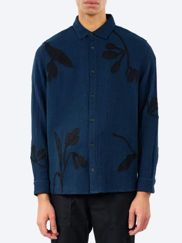 Halcomb Herringbone Cotton Applique Shirt sold by gravitypope