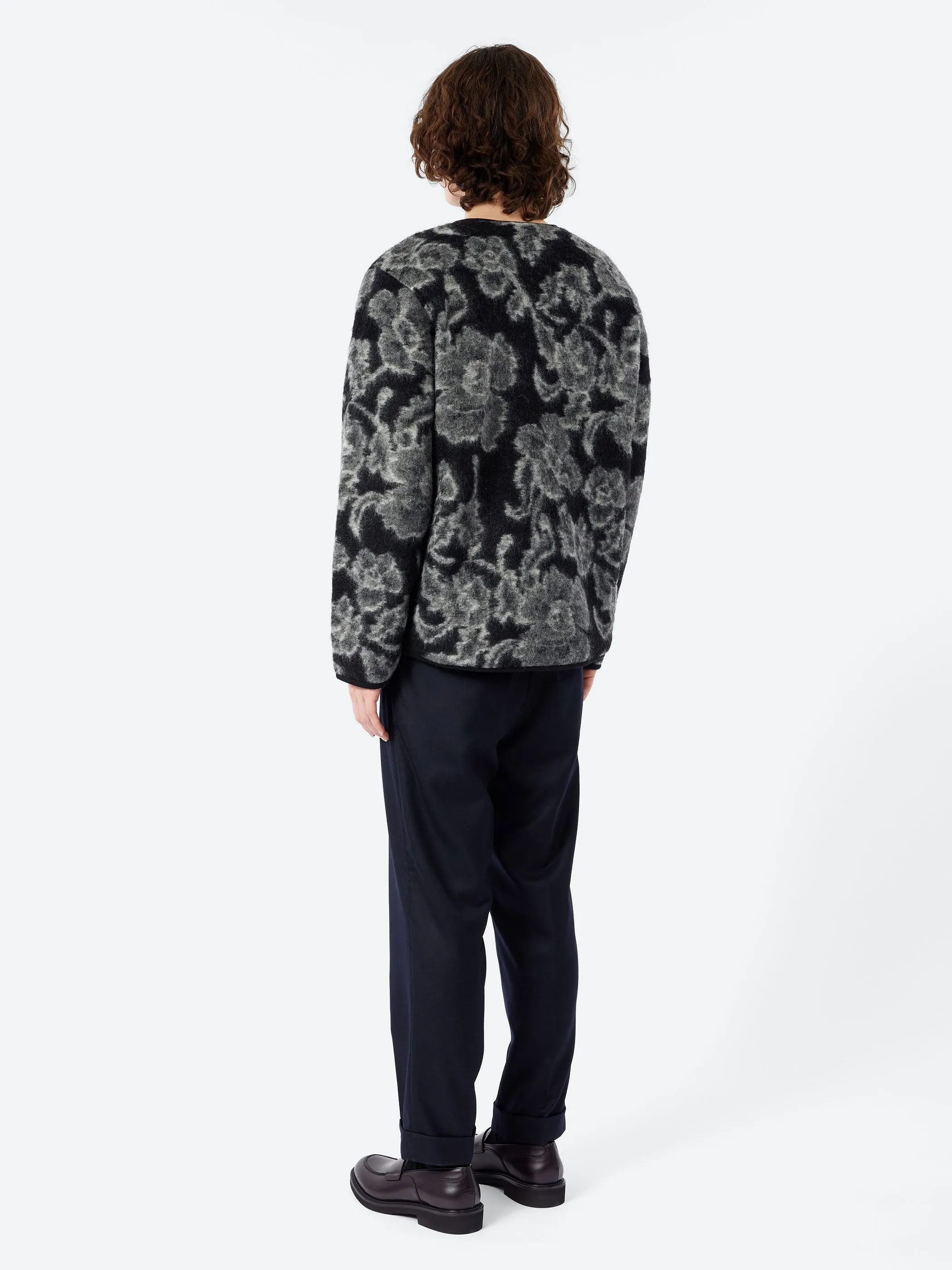 Flower Fleece Zip Liner Jacket sold by gravitypope product image thumbnail 3