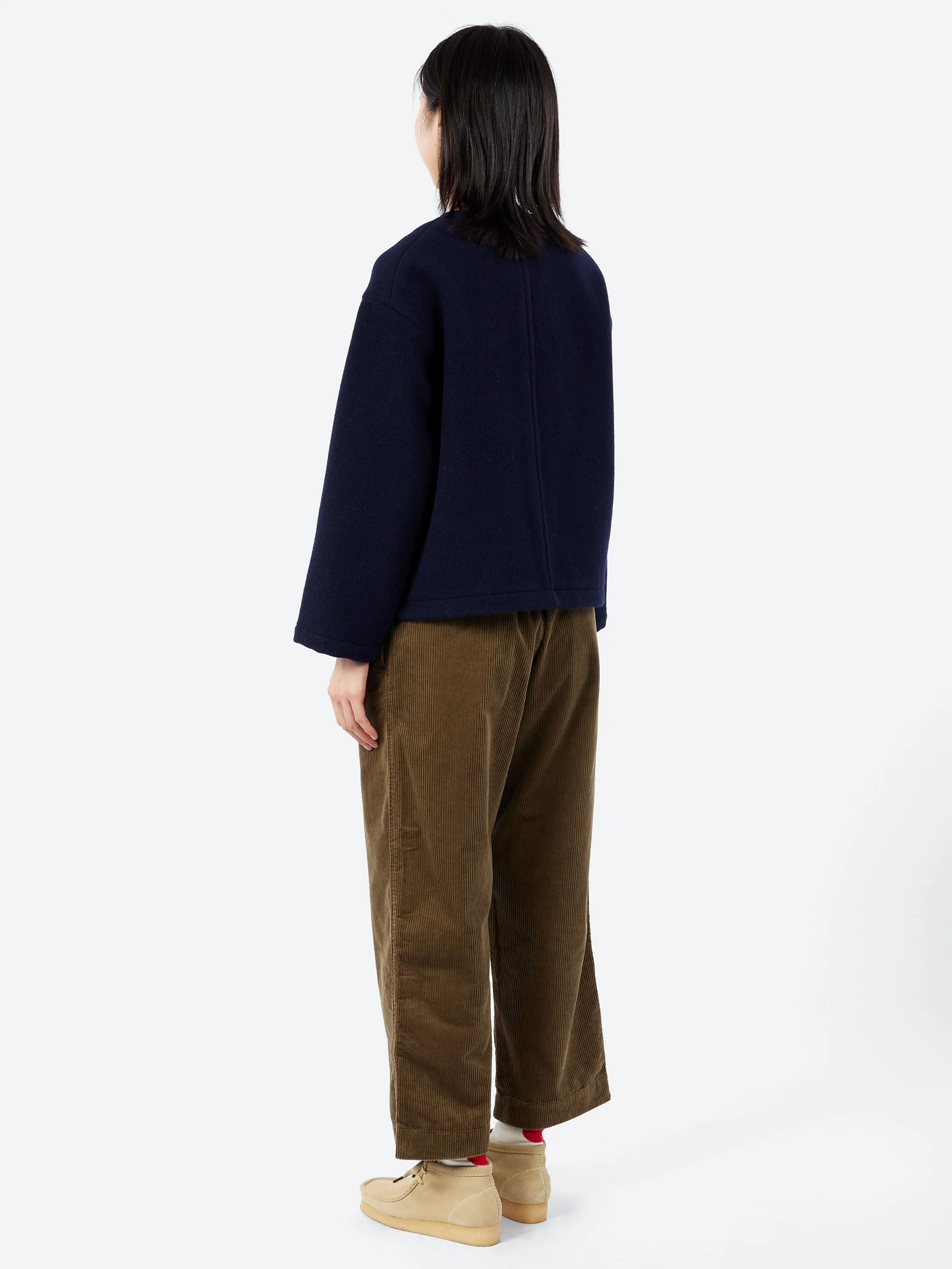 Women's Wool Light Pile Collarless Jacket sold by gravitypope product image thumbnail 3