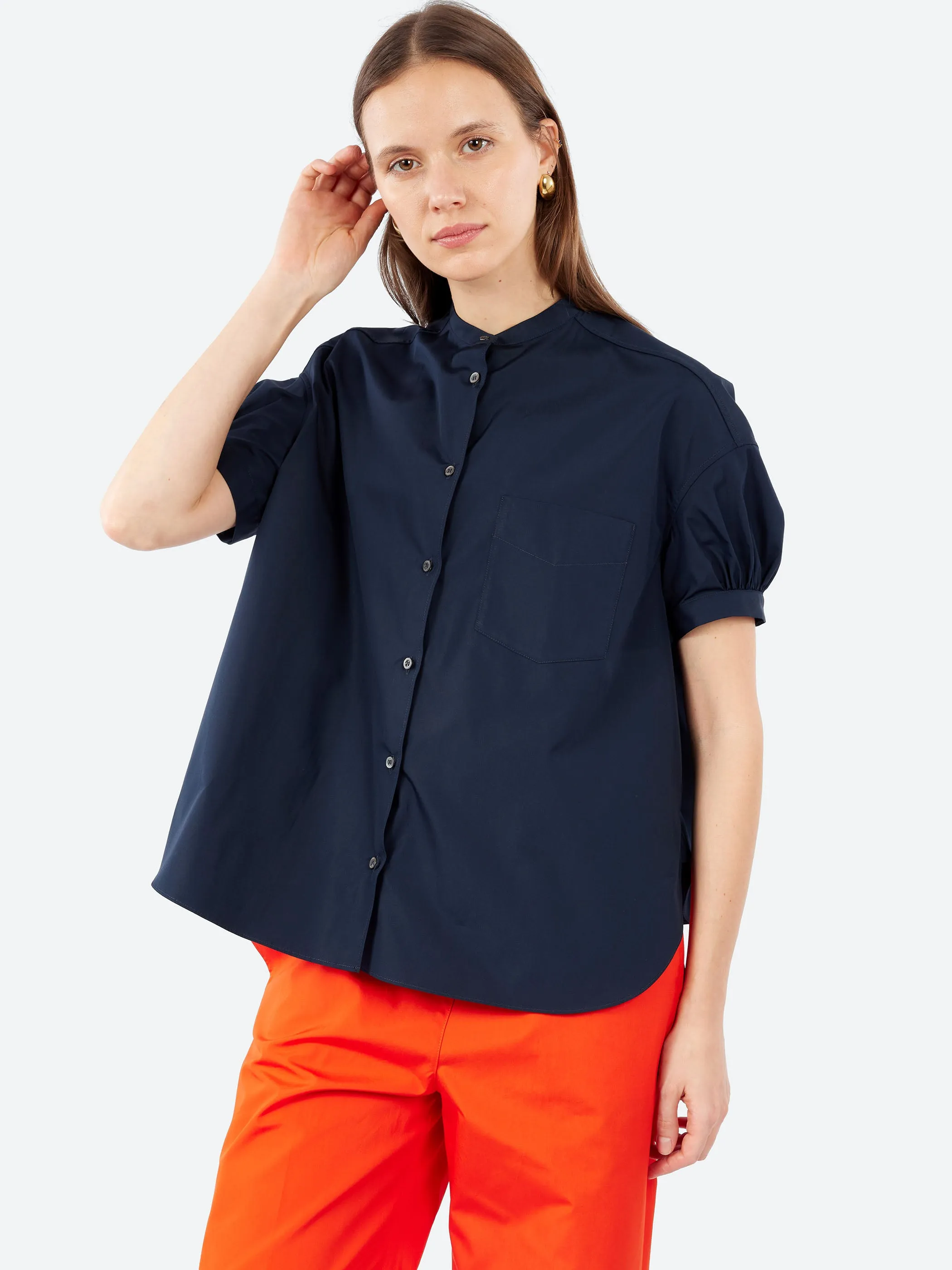 Pure Cotton Poplin Shirt with Mandarin Collar sold by gravitypope product image thumbnail 4