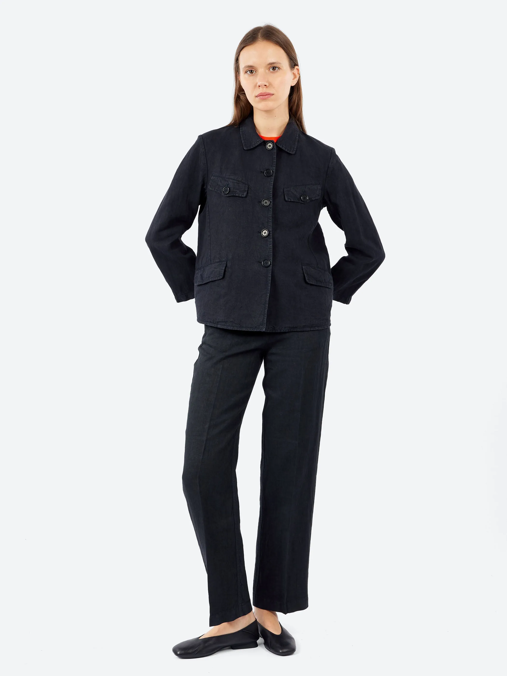 Single-Breasted Jacket in Garment-Dyed Slub Linen sold by gravitypope product image thumbnail 2