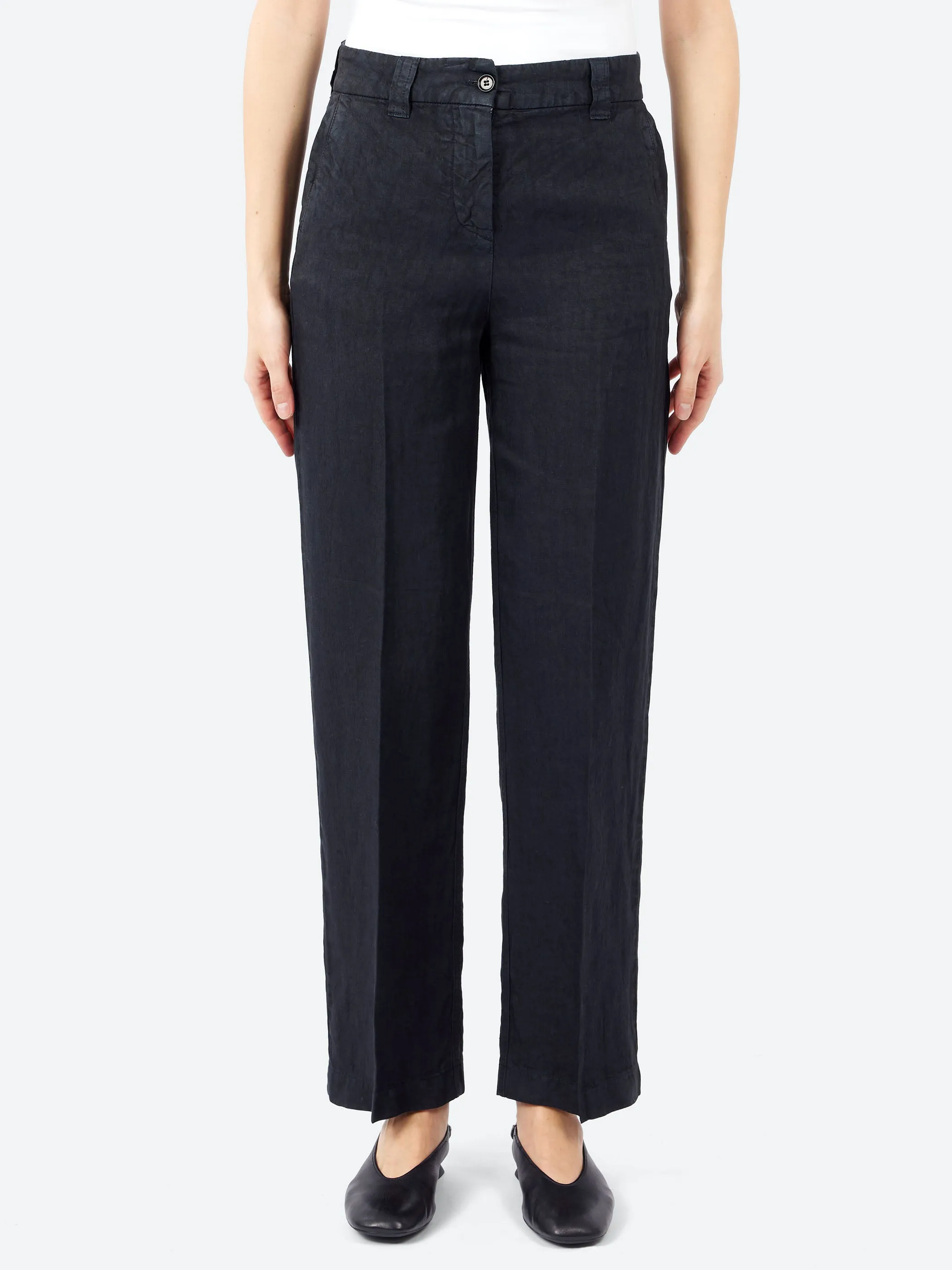 Garment-Dyed Compact Slub Linen Trousers sold by gravitypope