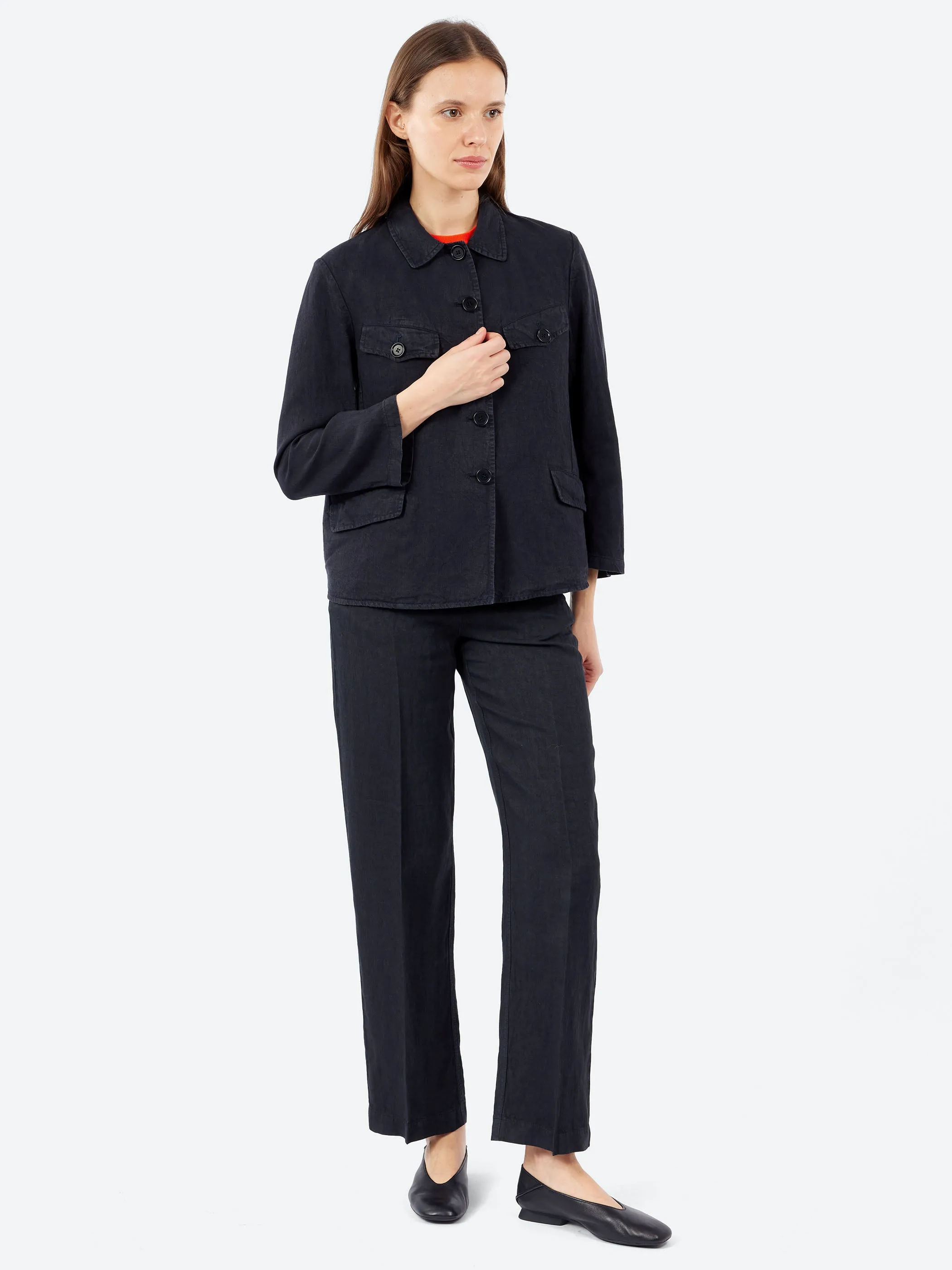 Garment-Dyed Compact Slub Linen Trousers sold by gravitypope product image thumbnail 2