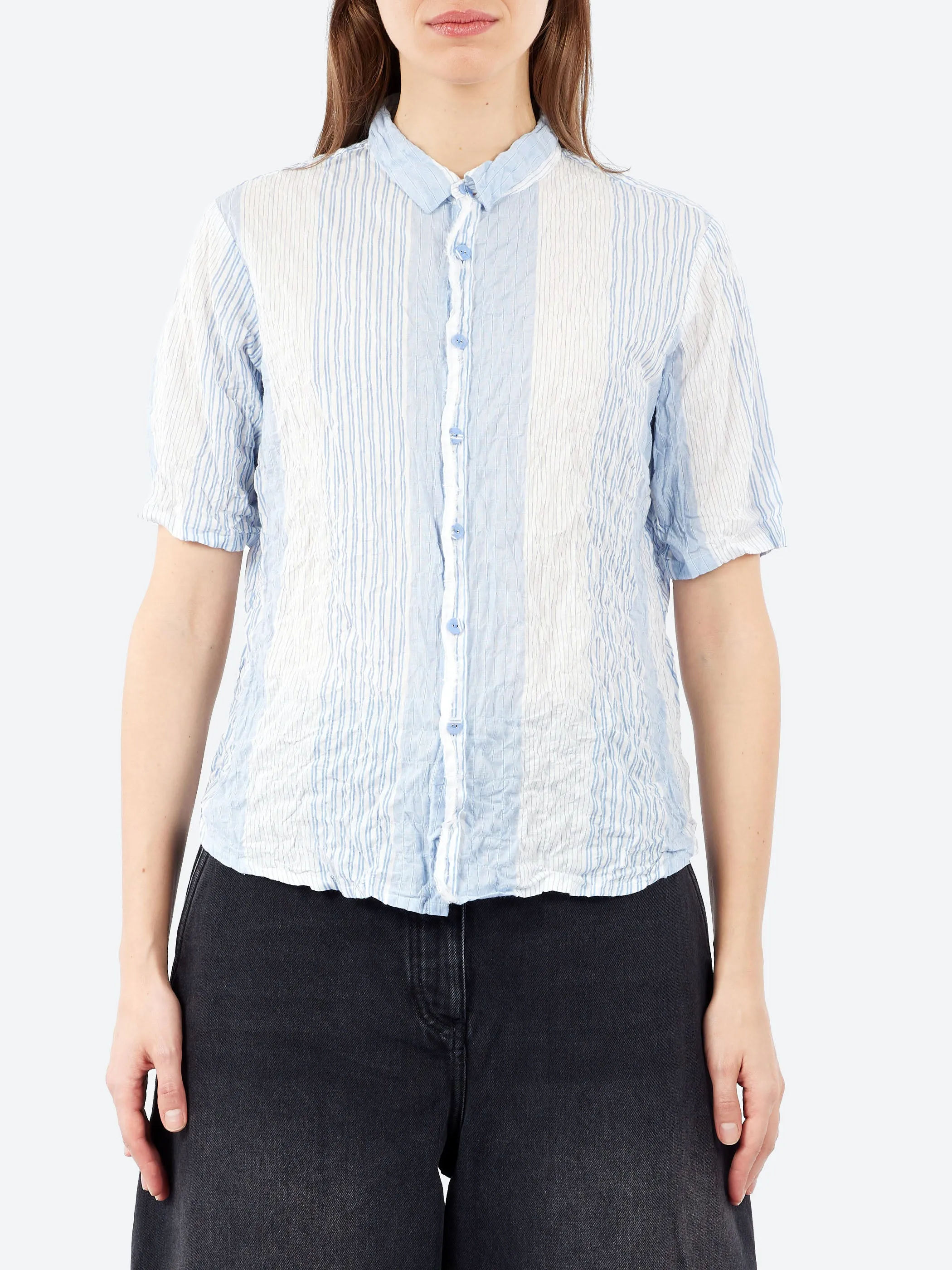 Shirring Stripe Blouse sold by gravitypope