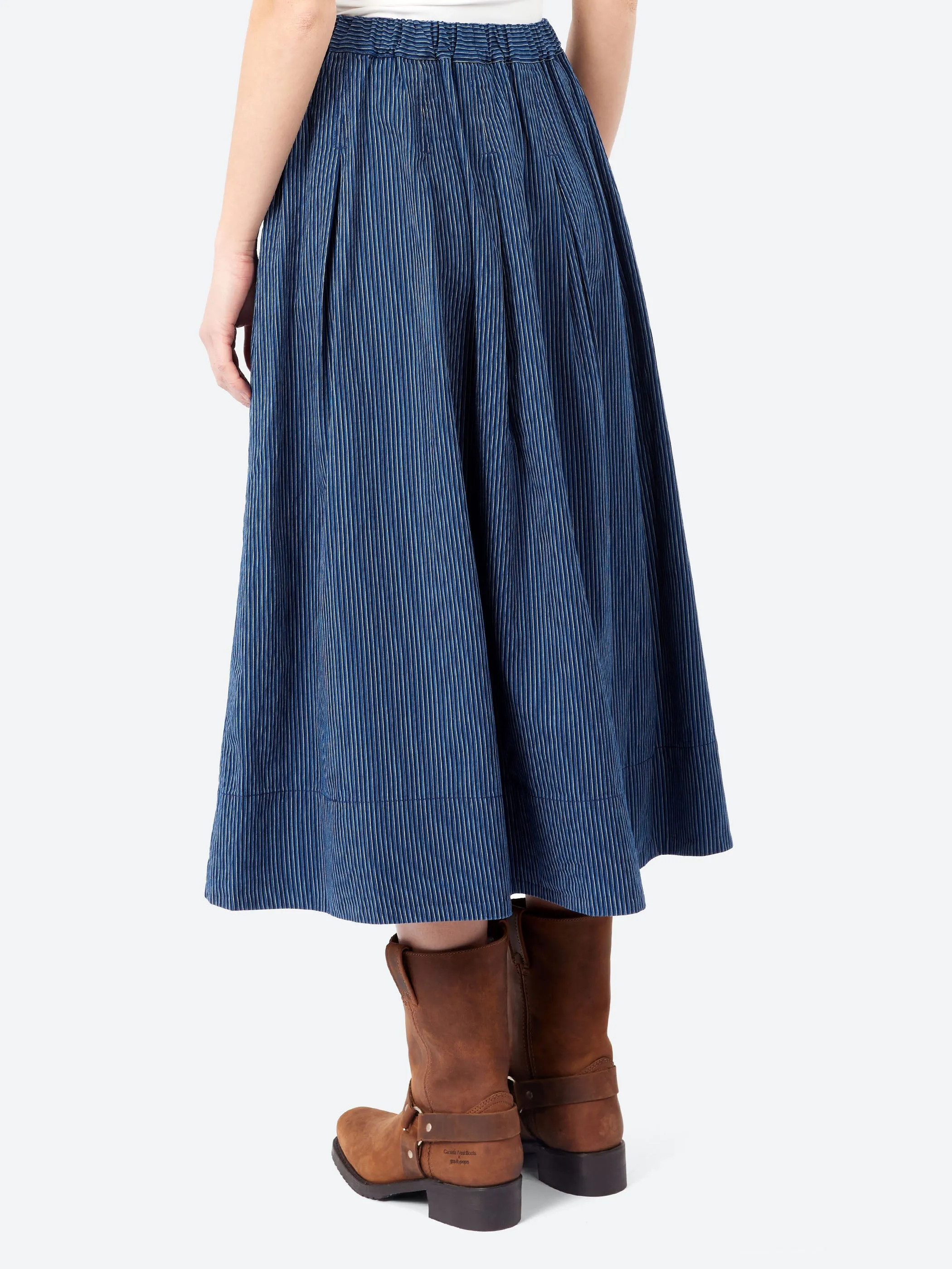 Railroad Stripe Pleated Cotton Skirt sold by gravitypope product image thumbnail 3