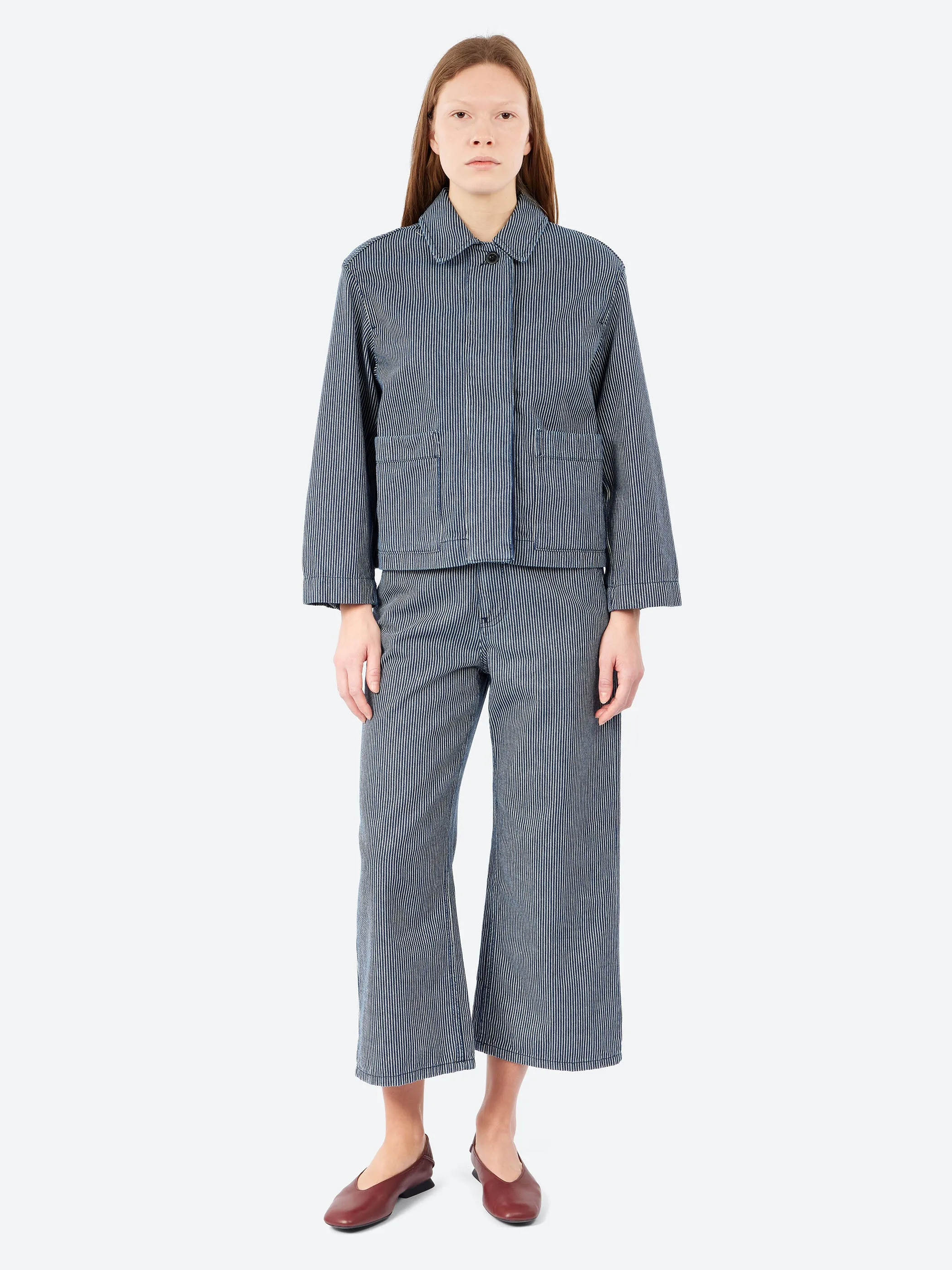 Hickory Stripe Denim Wide Leg Trousers sold by gravitypope product image thumbnail 2