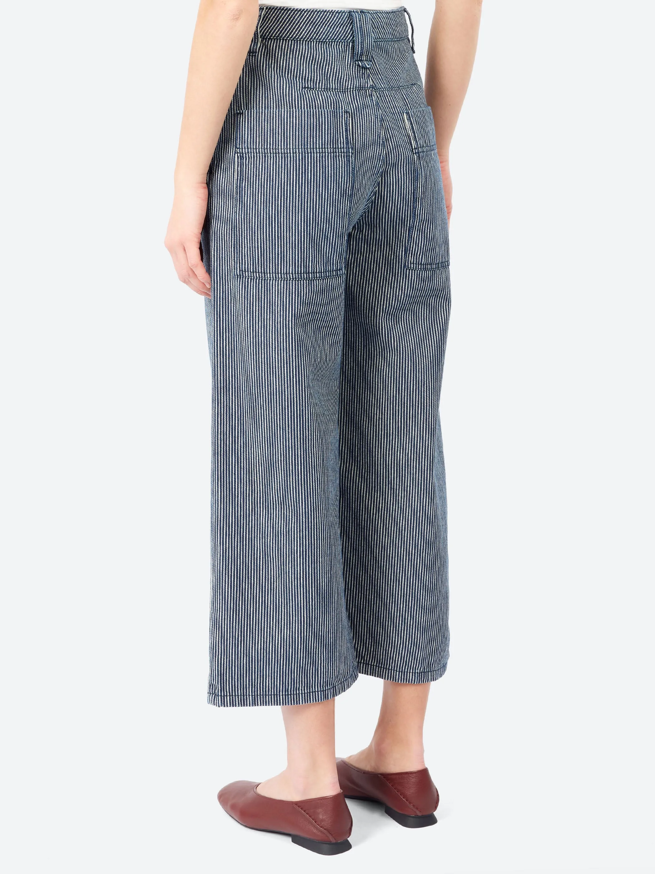 Hickory Stripe Denim Wide Leg Trousers sold by gravitypope product image thumbnail 3
