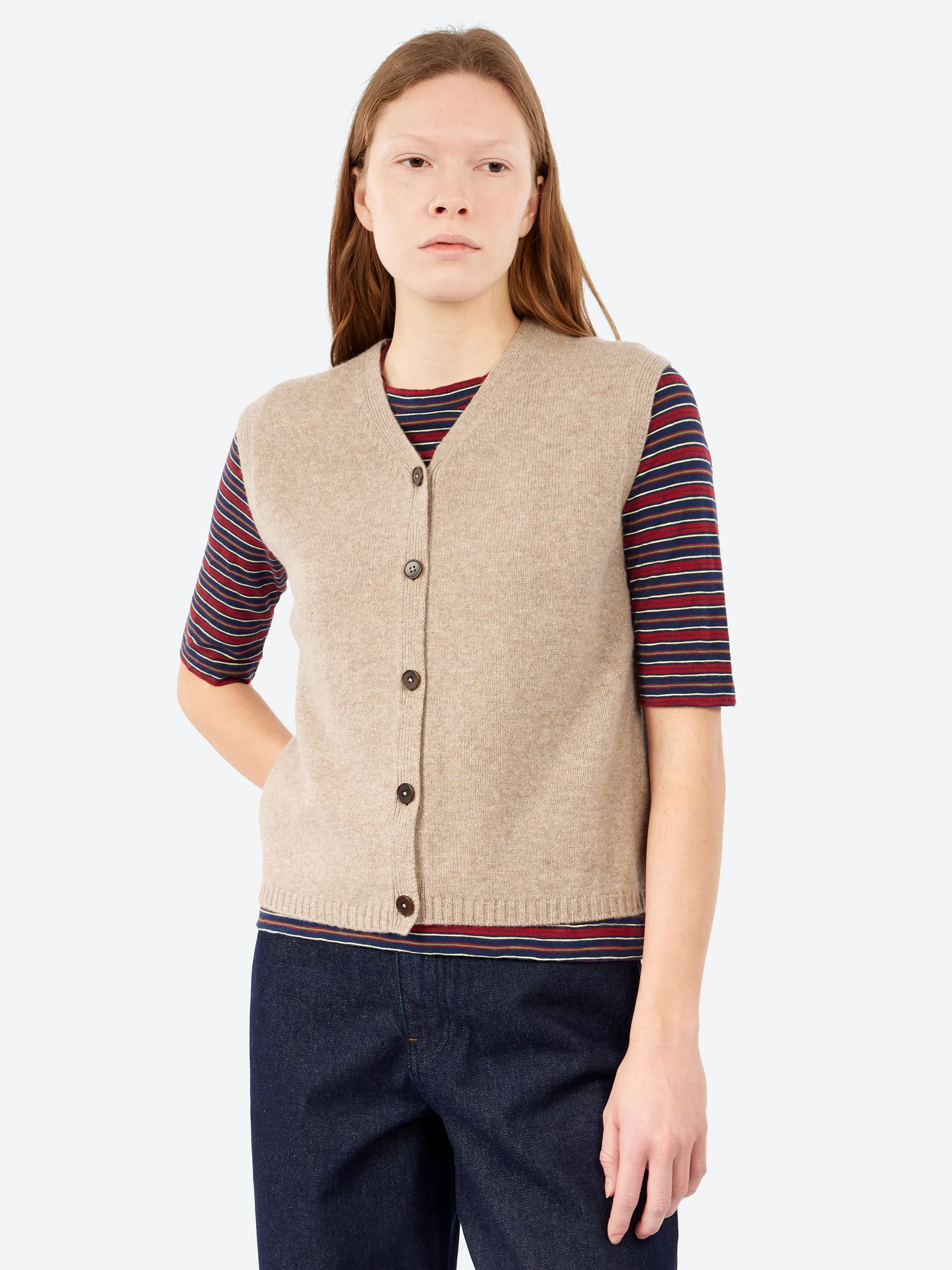 Wool Cashmere V-Neck Tank sold by gravitypope product image thumbnail 4