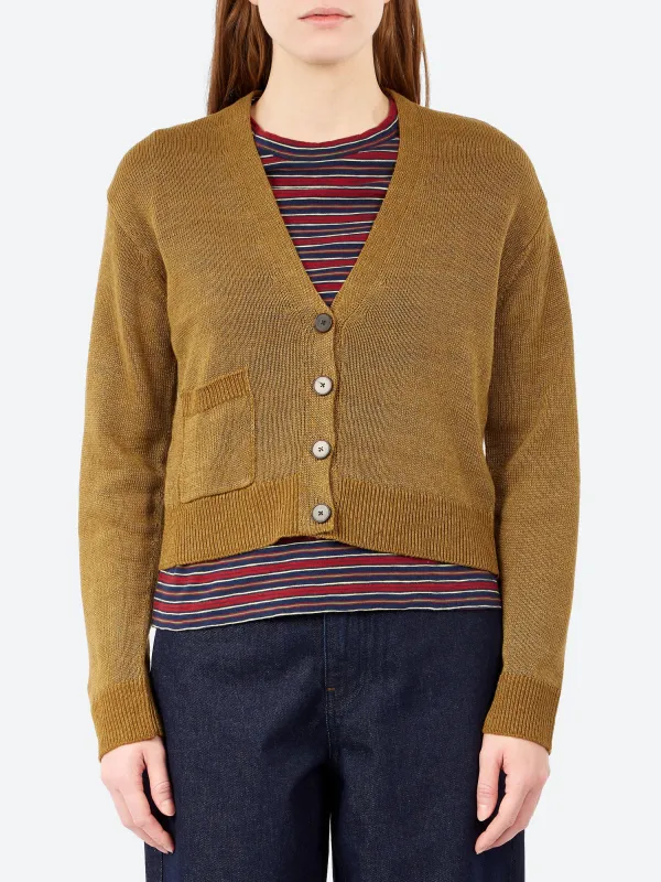 Wool Linen Patch Pocket Cardigan sold by gravitypope