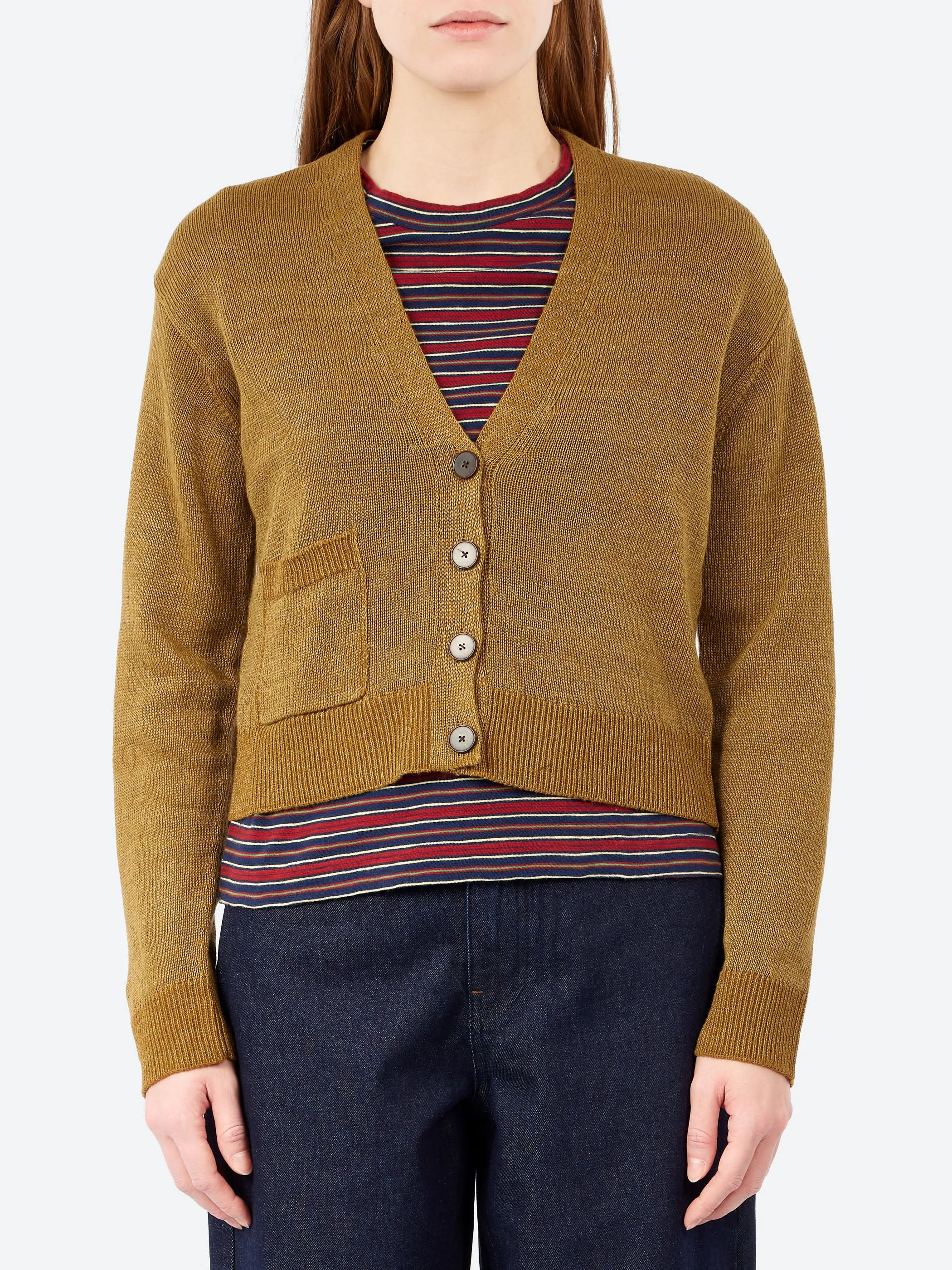 Wool Linen Patch Pocket Cardigan sold by gravitypope