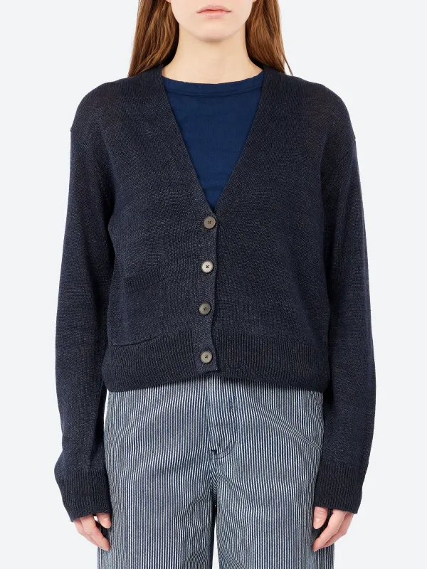 Wool Linen Patch Pocket Cardigan sold by gravitypope