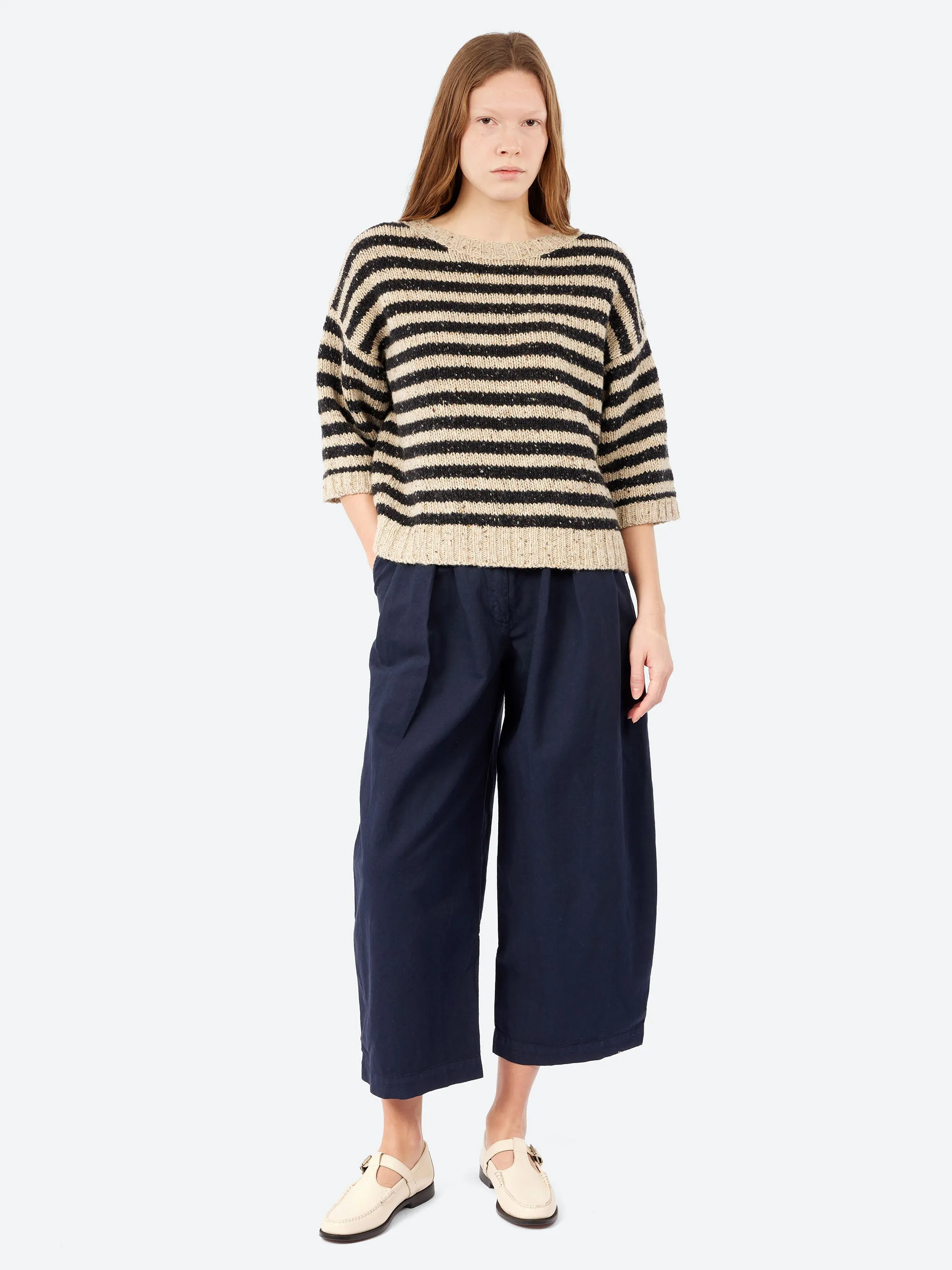 Stripe Donegal Short Sleeve Sweater sold by gravitypope product image thumbnail 2