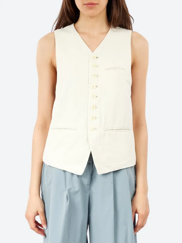 Yarn Dyed Oxford Vest made by Pas de Calais