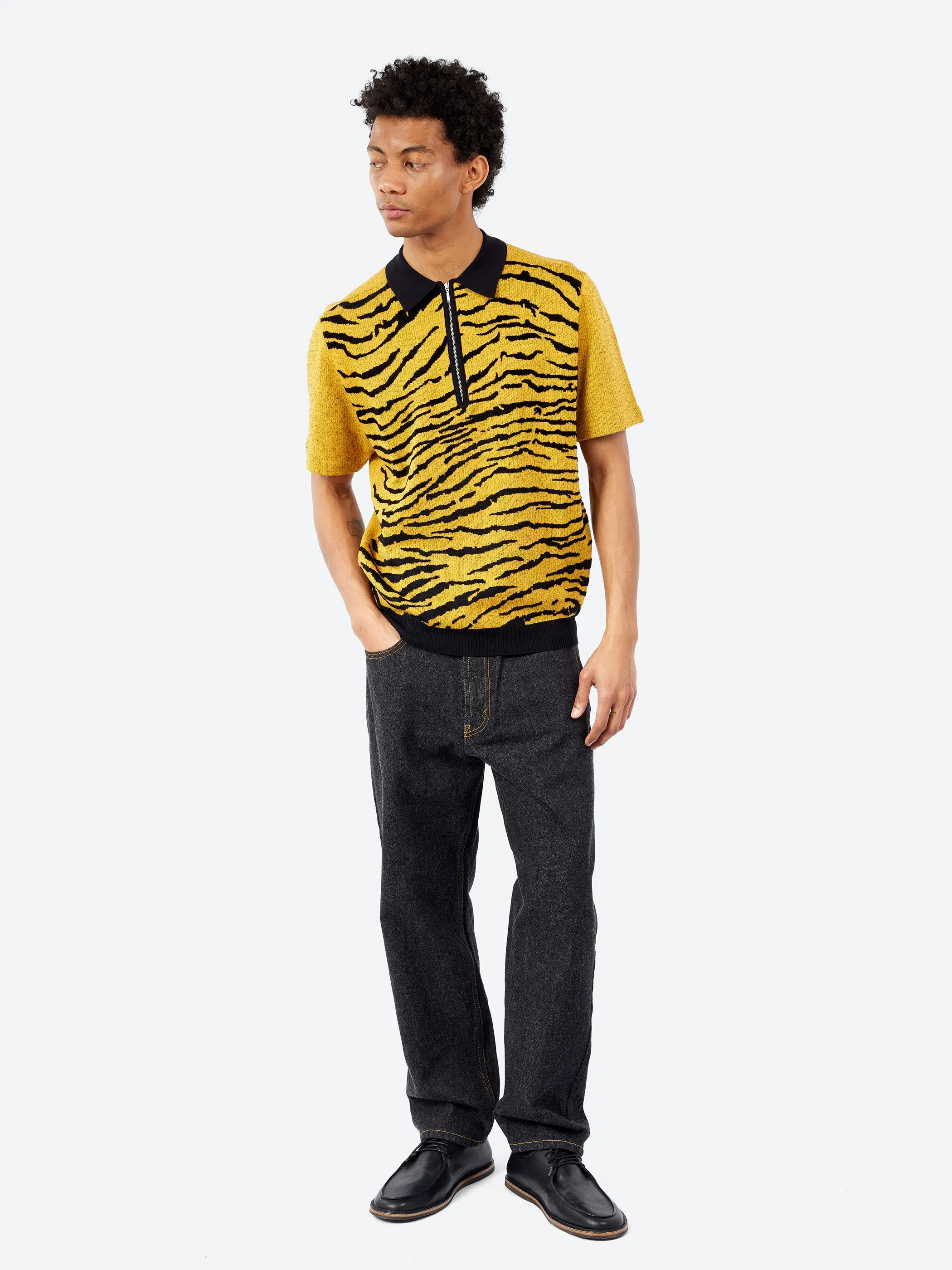 Half Zip Knit Polo Animal Jacquard sold by gravitypope product image thumbnail 2
