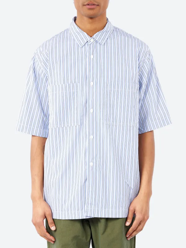 THOMAS MASON Striped Short-Sleeve Regular Collar Shirt made by Sage de Cret