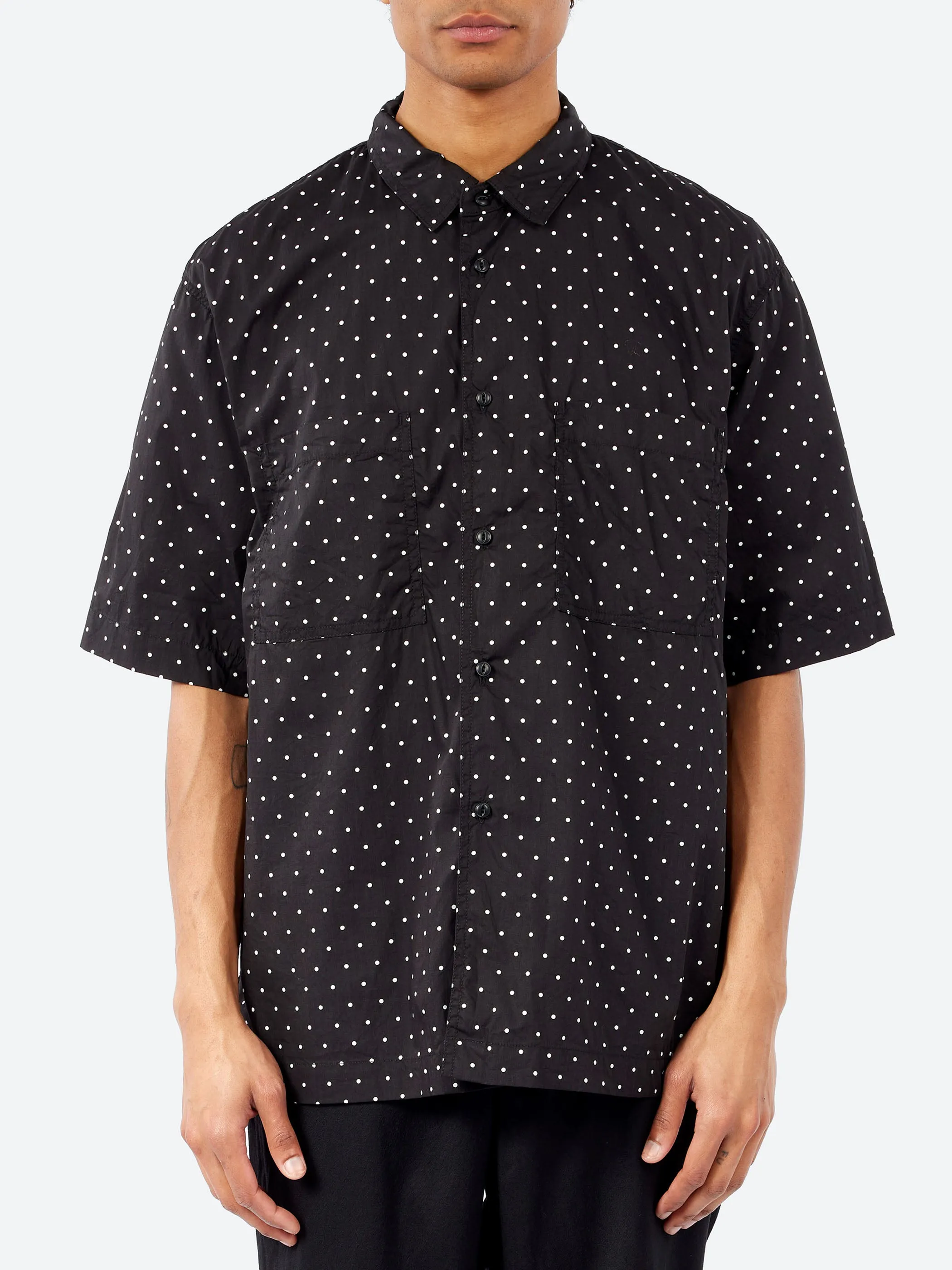 Dot Print Short-Sleeve Regular Collar Shirt sold by gravitypope