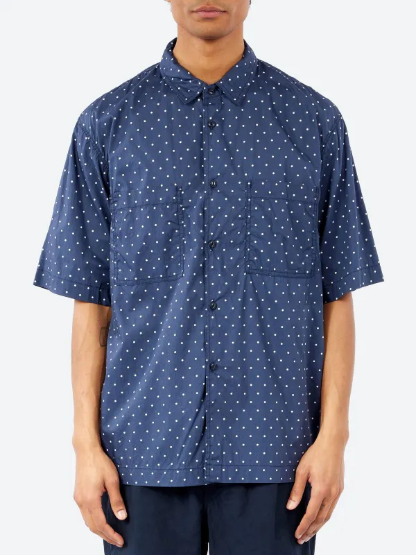 Dot Print Short-Sleeve Regular Collar Shirt made by Sage de Cret
