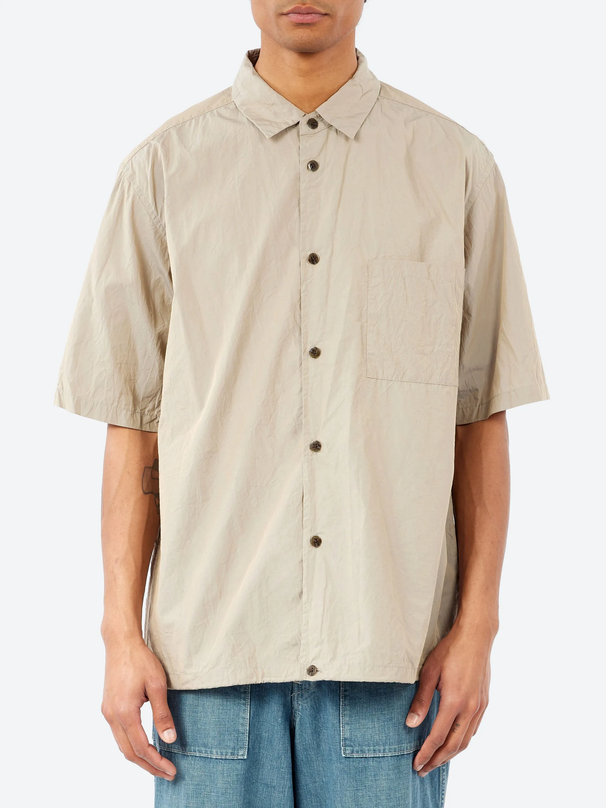 Crinkle Typewriter Short Sleeve Shirt sold by gravitypope