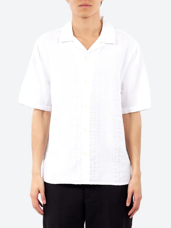 Didcot Double Weave Seersucker Short Sleeve Shirt made by Wax London