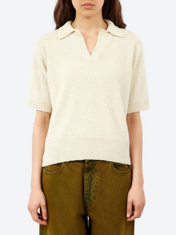 Linen and Cotton Knit Polo made by Pomandère
