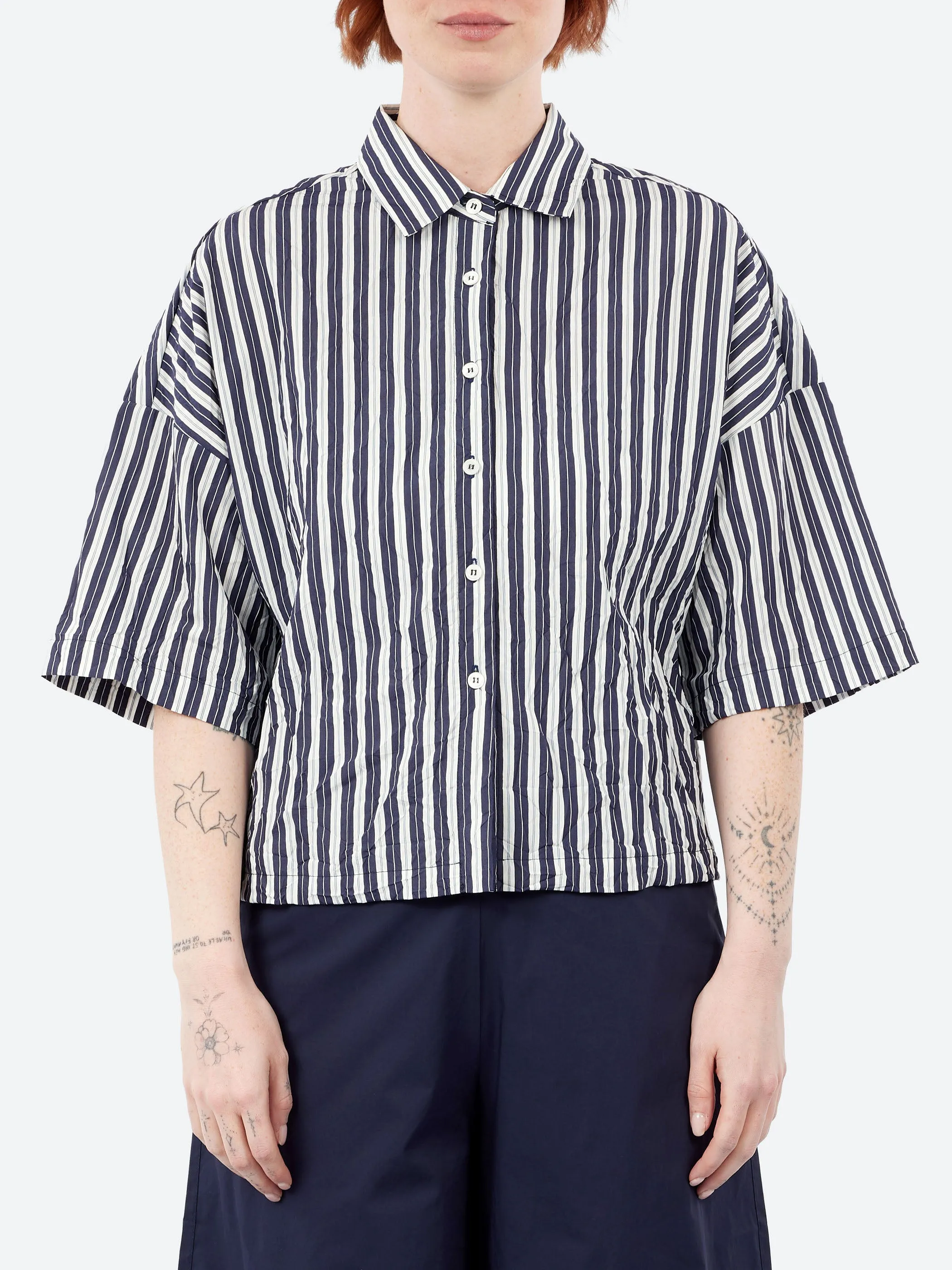 Cropped Crinkled Shirt sold by gravitypope