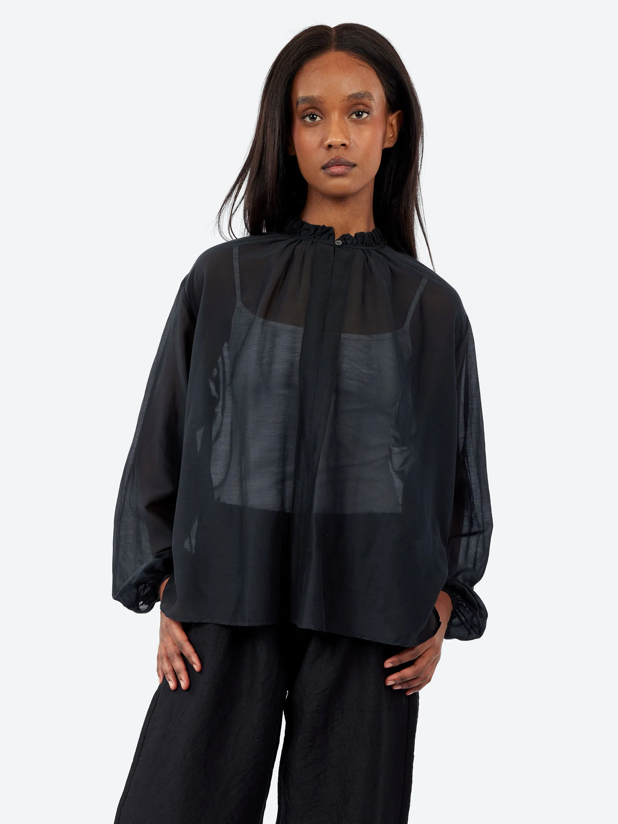 Ruffle Neck Blouse sold by gravitypope product image thumbnail 4