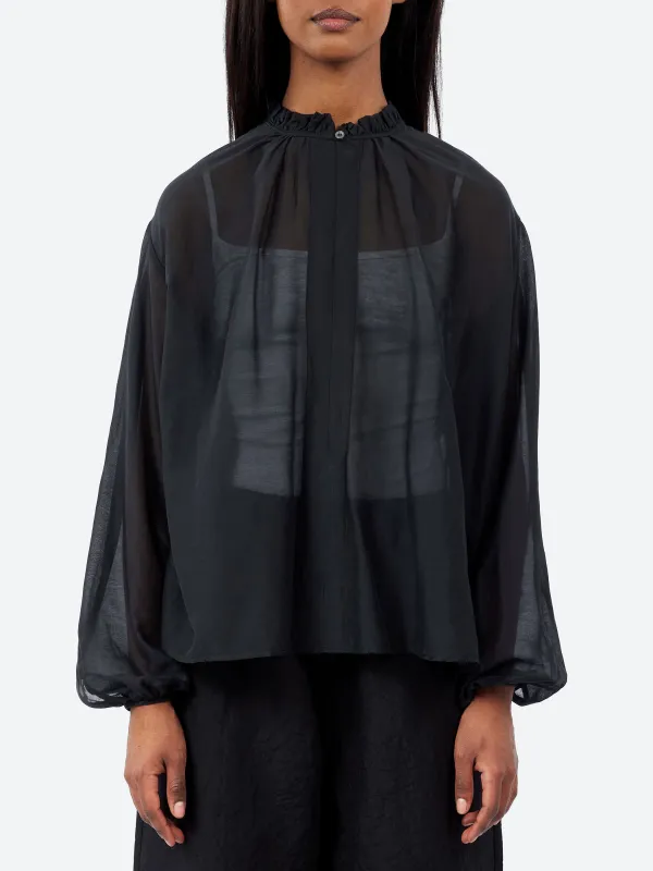 Ruffle Neck Blouse made by Pomandère
