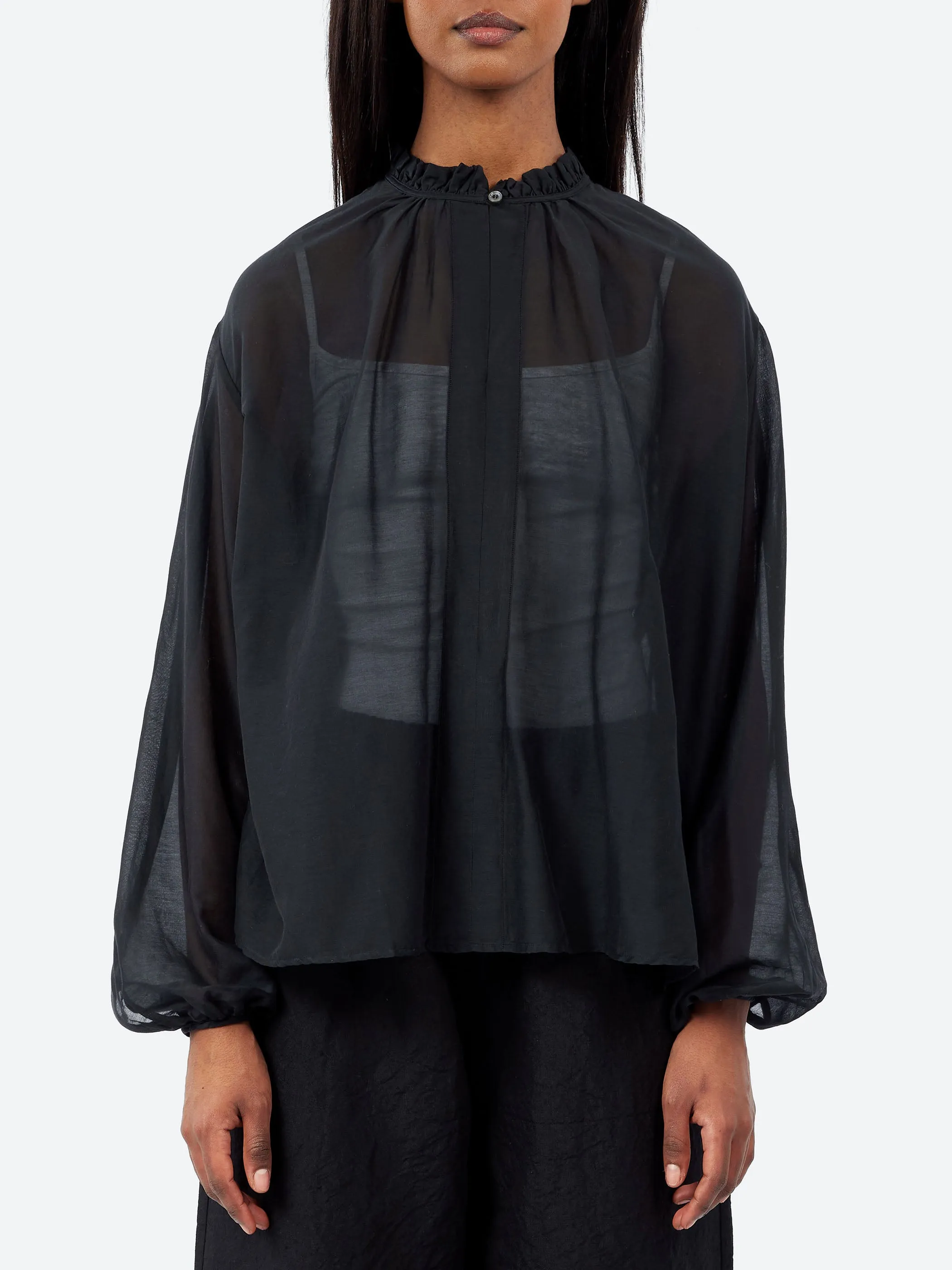 Ruffle Neck Blouse sold by gravitypope