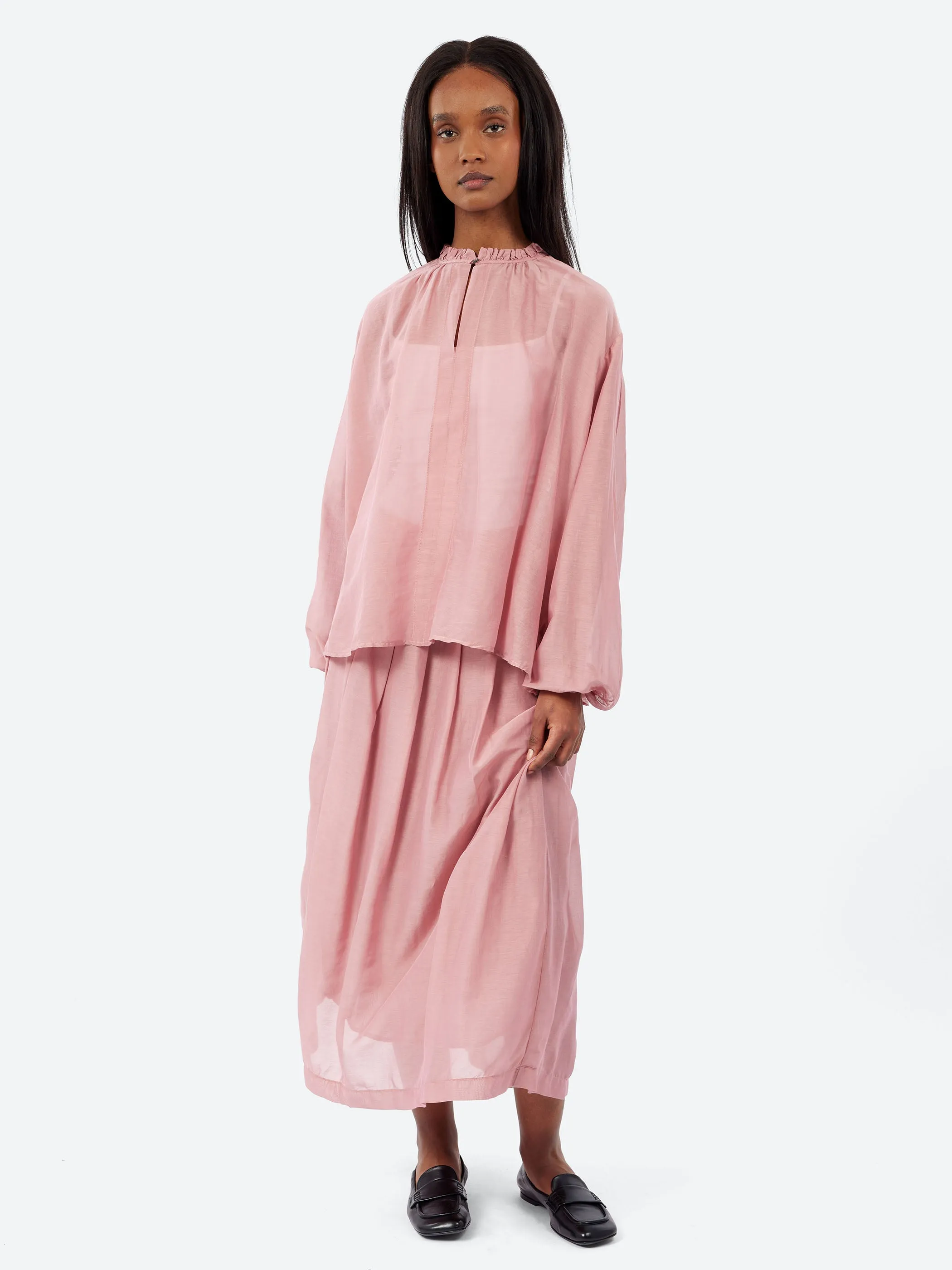 Ruffle Neck Blouse sold by gravitypope product image thumbnail 2