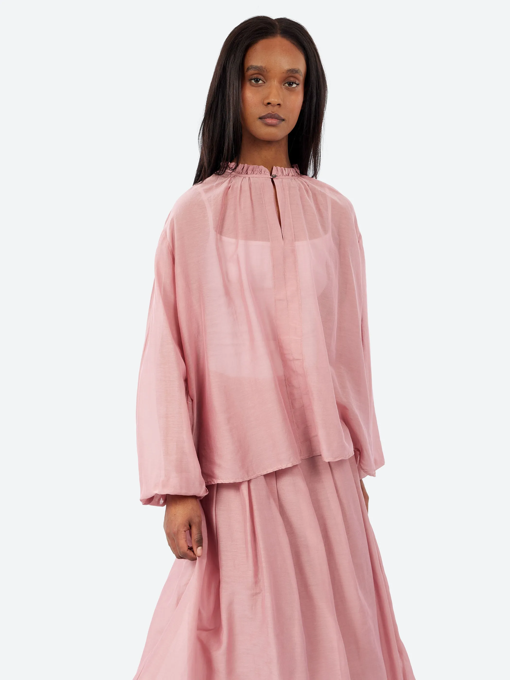 Ruffle Neck Blouse sold by gravitypope product image thumbnail 4