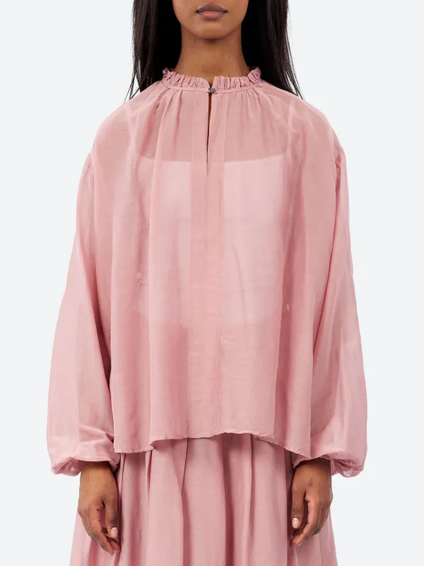 Ruffle Neck Blouse made by Pomandère