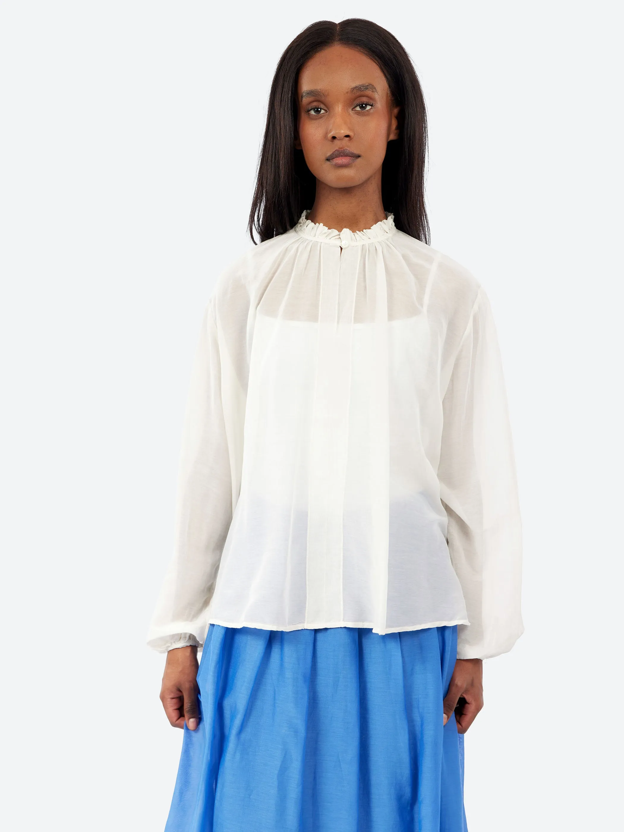 Ruffle Neck Blouse sold by gravitypope product image thumbnail 4