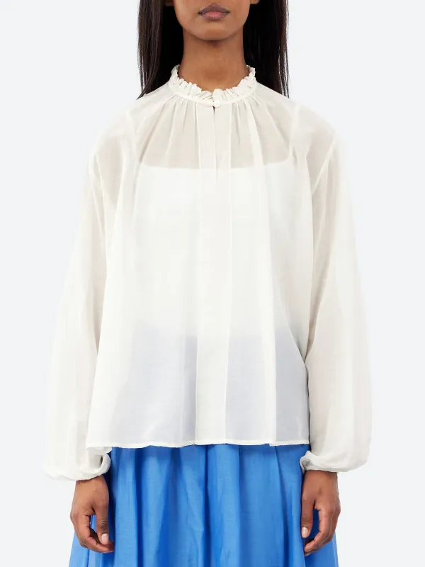 Ruffle Neck Blouse made by Pomandère