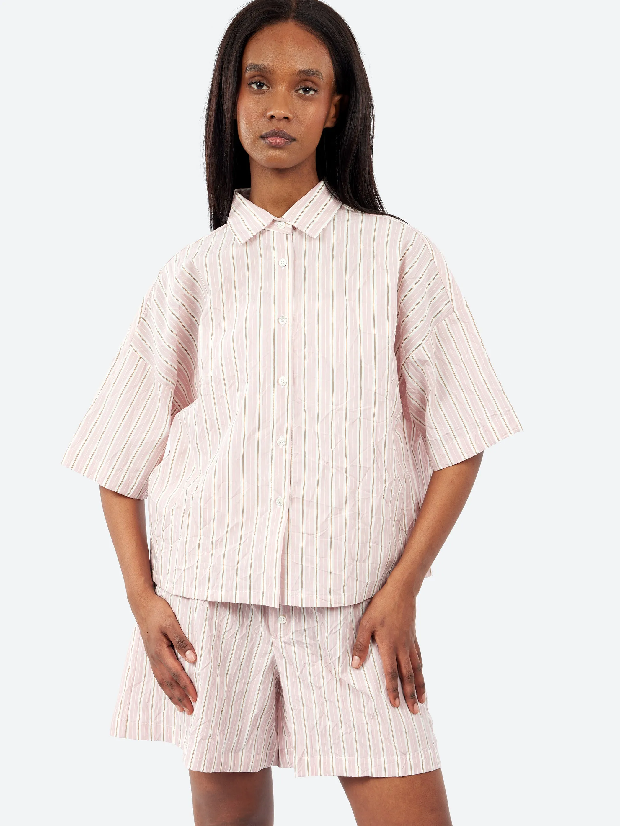 Cropped Crinkled Shirt sold by gravitypope product image thumbnail 4
