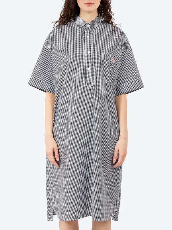 Cotton Poplin Pullover Shirt Dress made by Danton