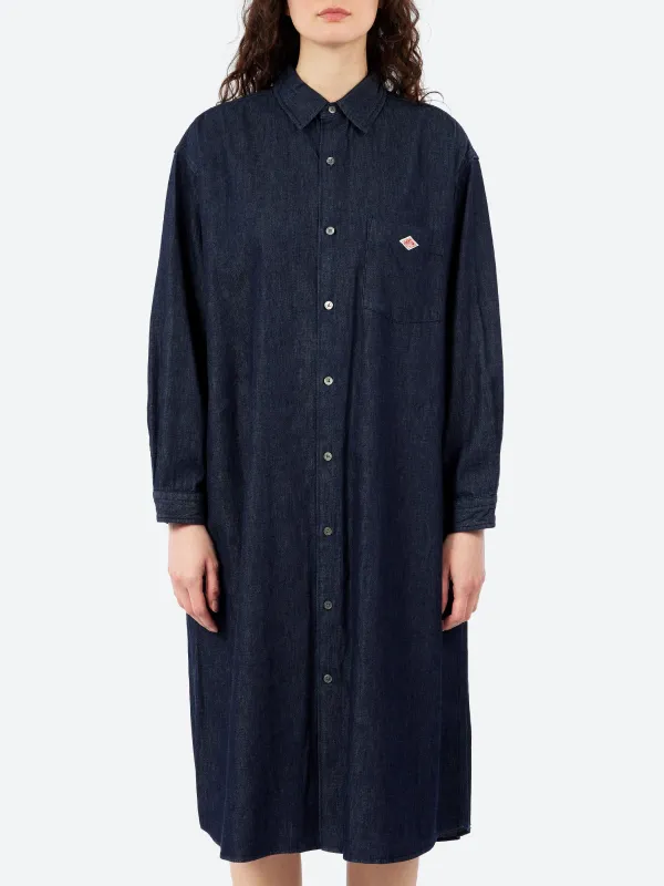 Denim Dungaree Classic Collar Dress made by Danton