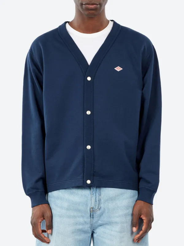 Cotton Terry V-Neck Cardigan made by Danton