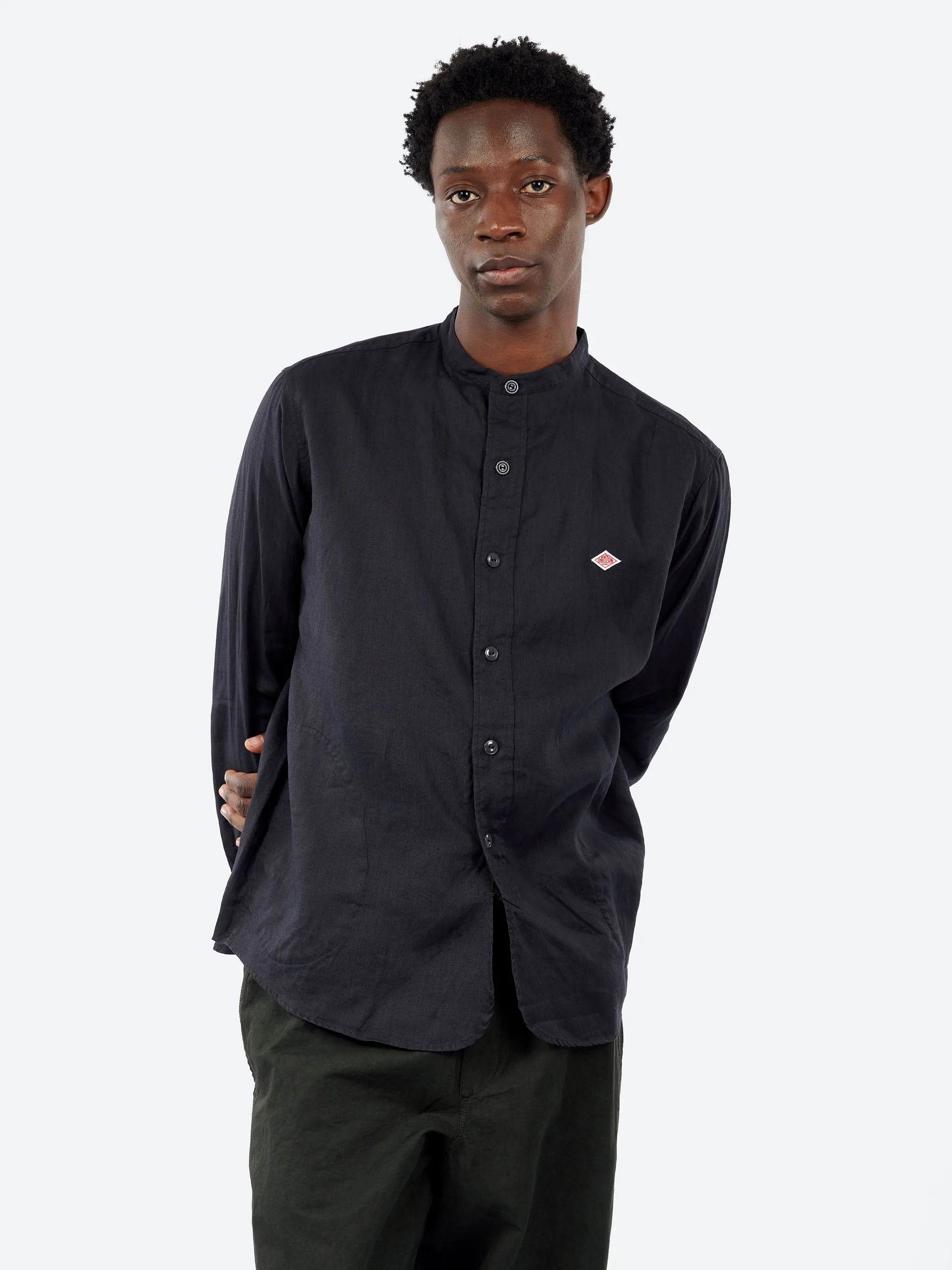 Linen Band Collar Shirt sold by gravitypope product image thumbnail 4