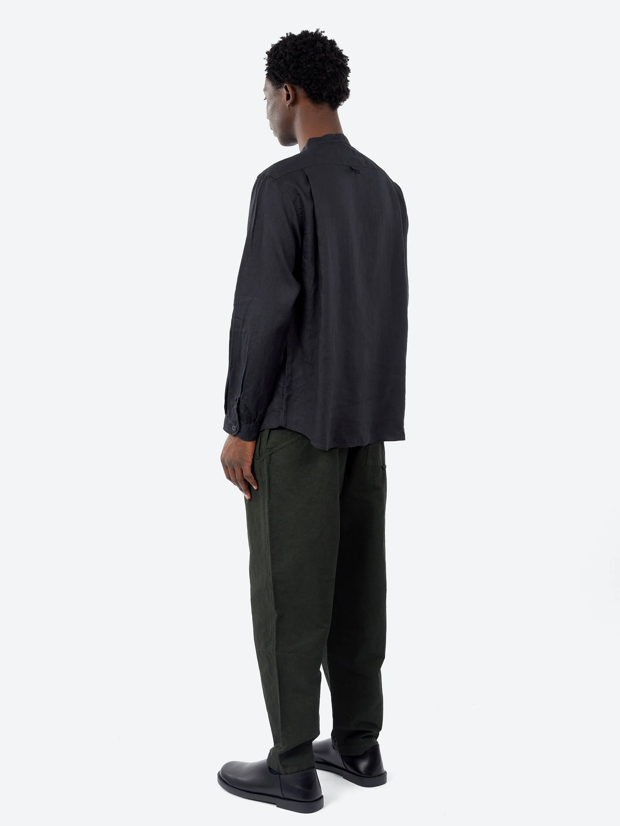 Linen Band Collar Shirt sold by gravitypope product image thumbnail 3
