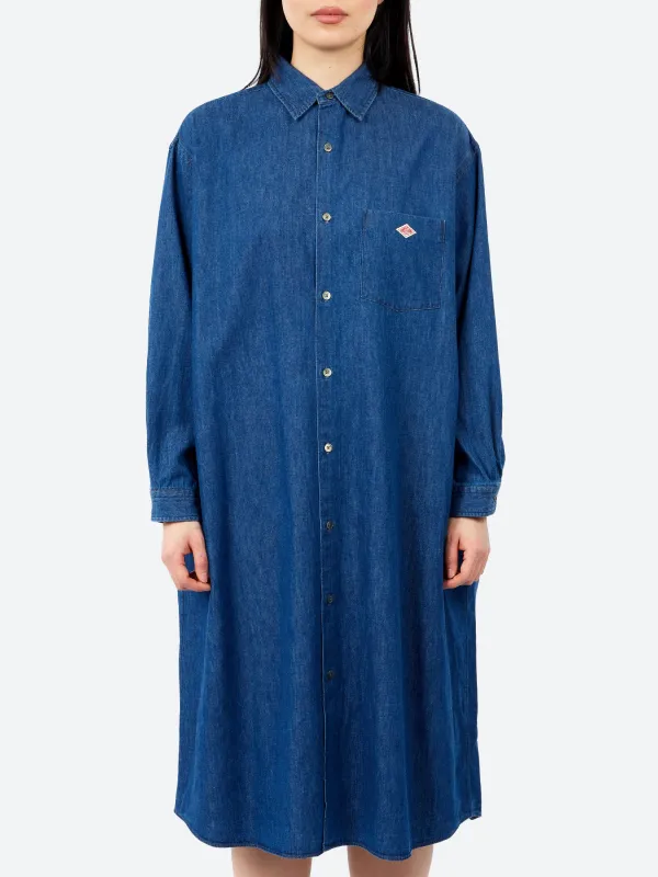 Denim Dungaree Classic Collar Dress made by Danton