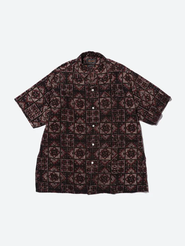 Open Collar Block Print Shirt made by BEAMS PLUS