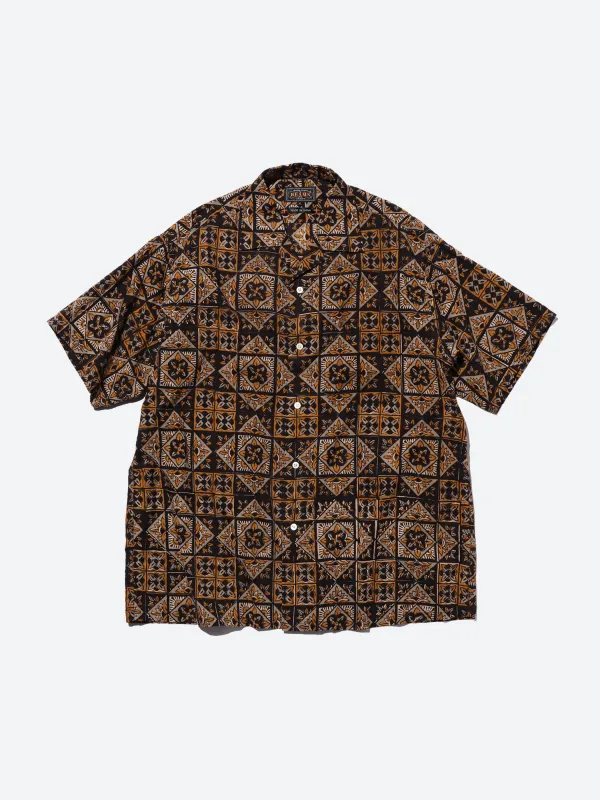 Open Collar Block Print Shirt made by BEAMS PLUS