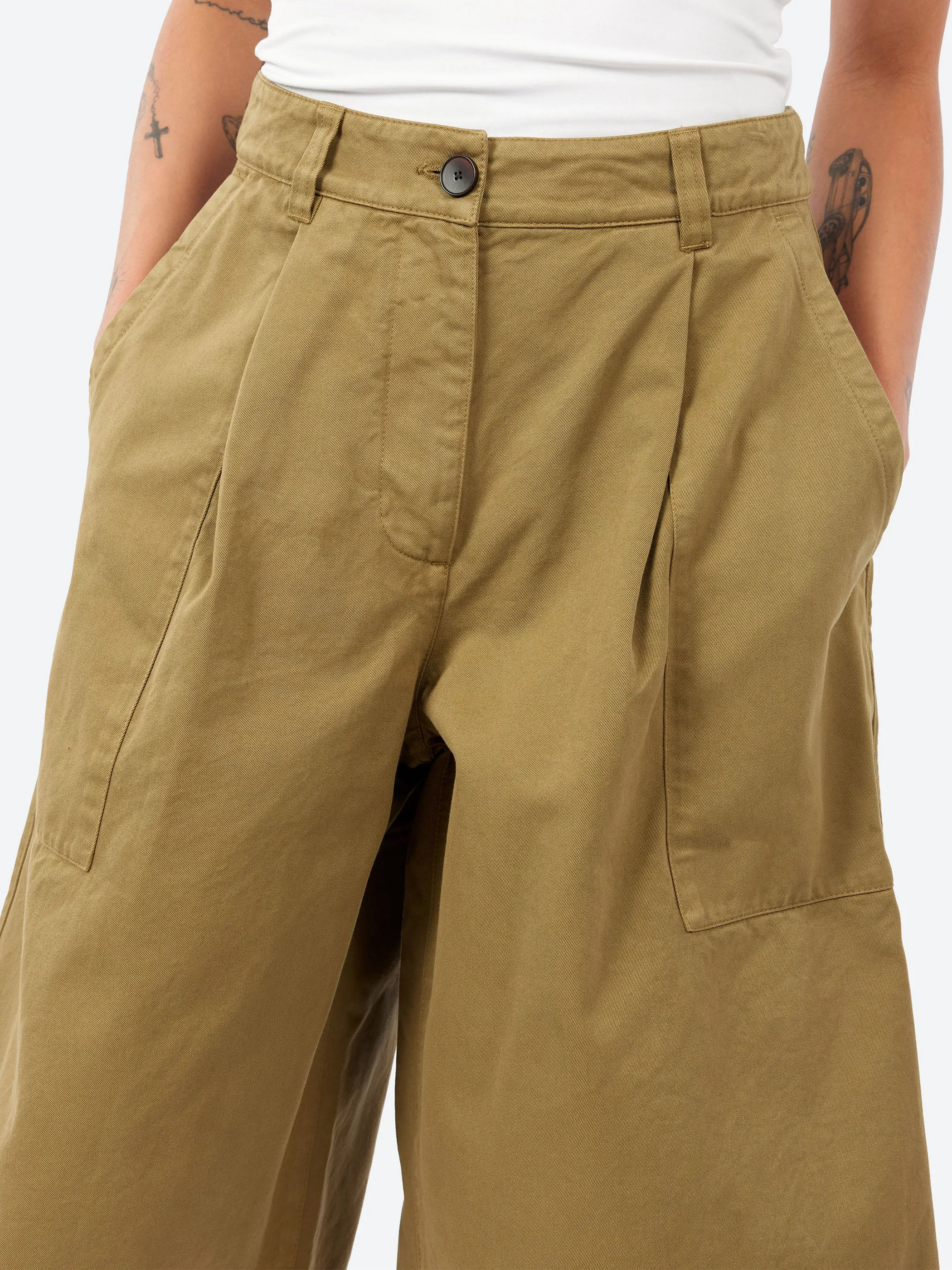 Pleated Cotton Twill Shorts sold by gravitypope product image thumbnail 4