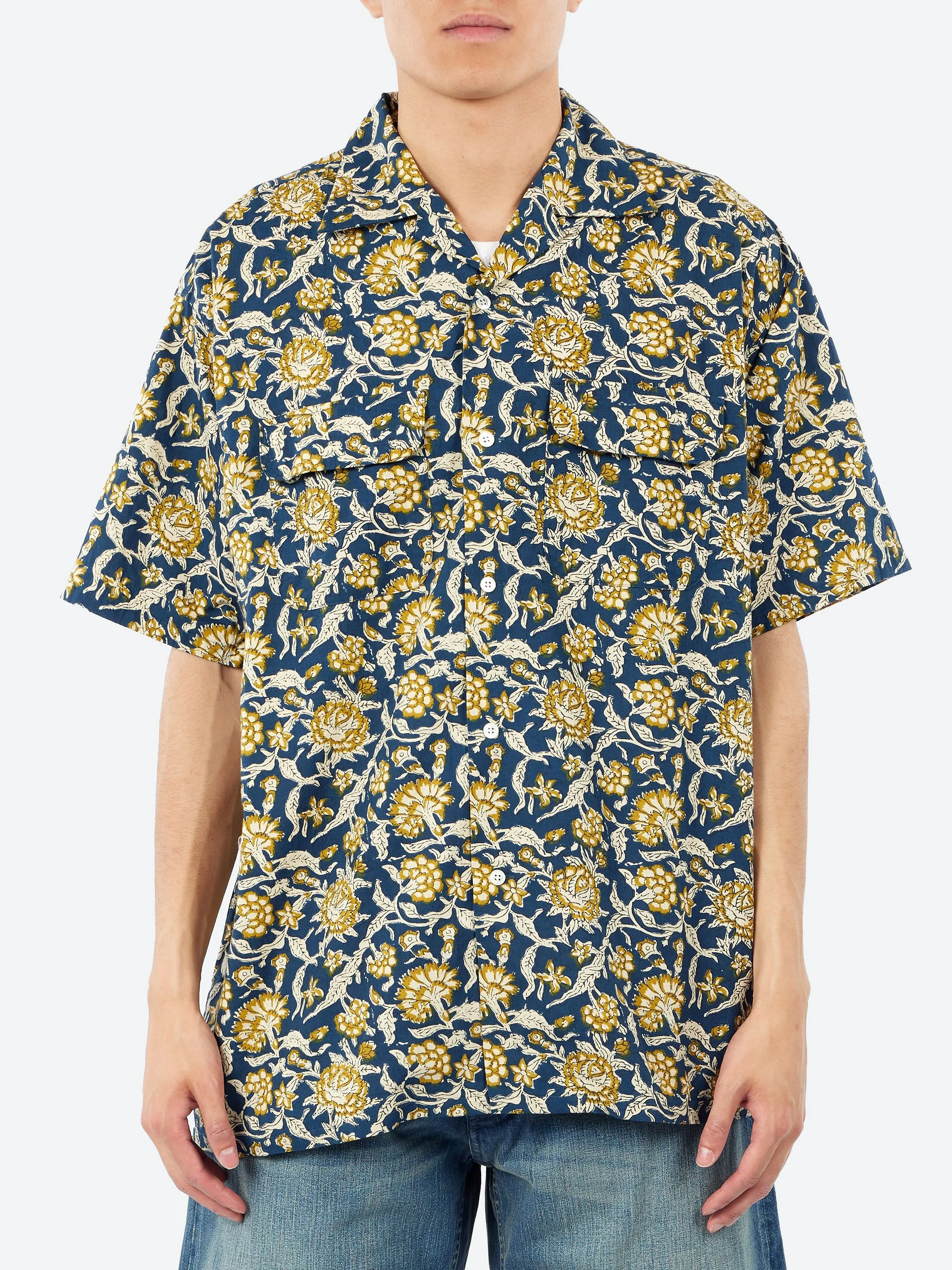 Open Collar Block Print Shirt sold by gravitypope
