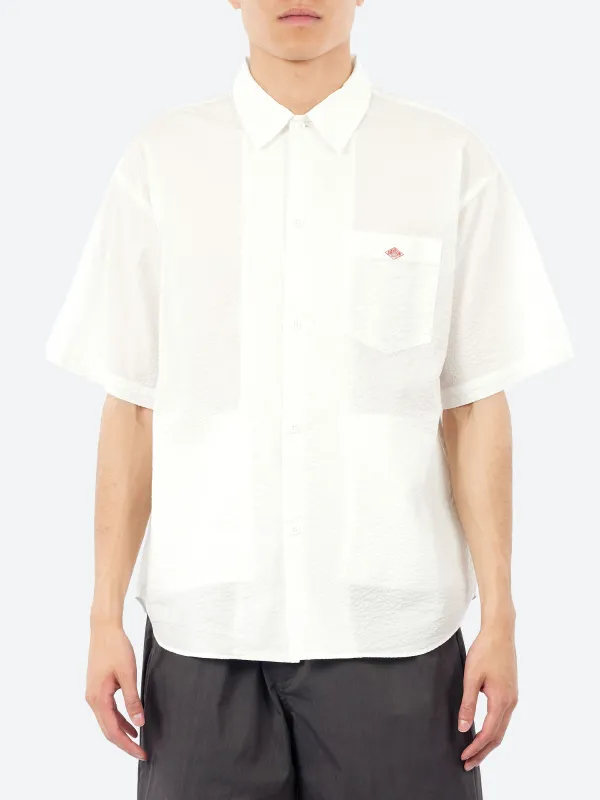 Seersucker Short Sleeve Work Shirt made by Danton