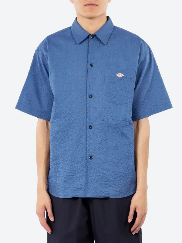 Seersucker Short Sleeve Work Shirt made by Danton