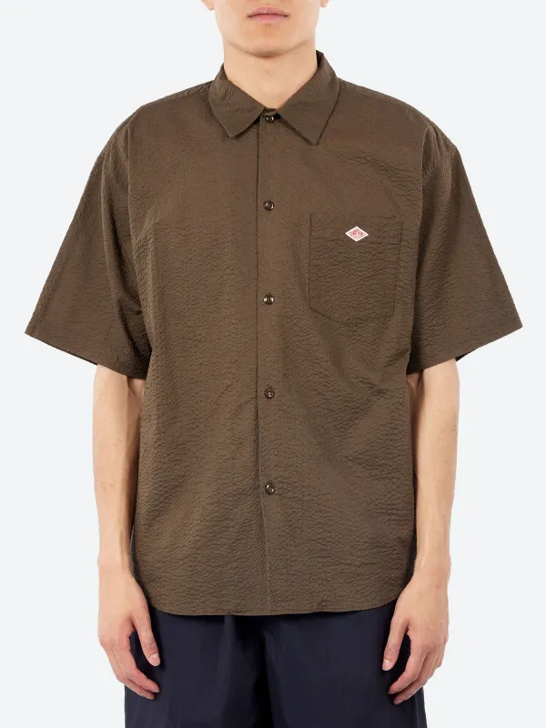 Seersucker Short Sleeve Work Shirt made by Danton