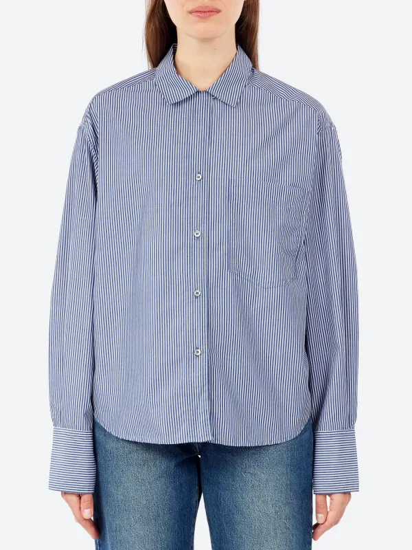 Stripe Poplin Shirt made by Pomandère
