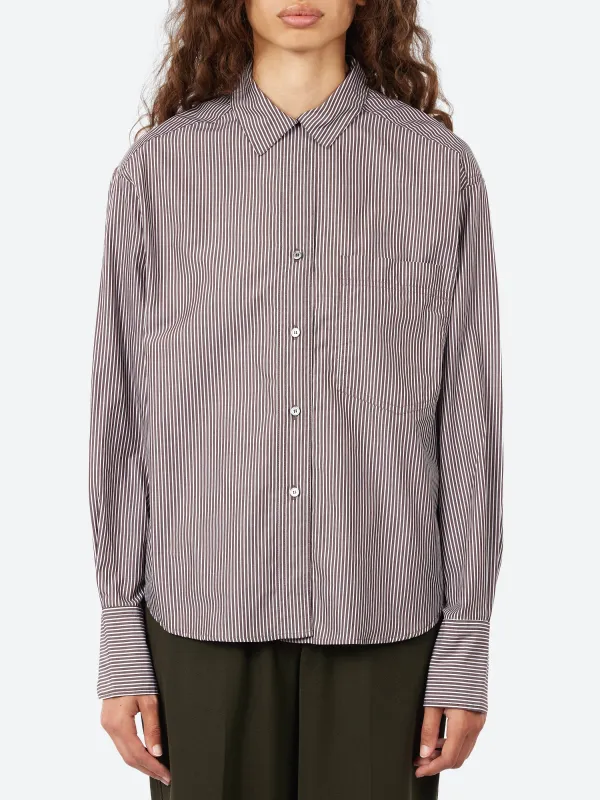 Stripe Poplin Shirt made by Pomandère