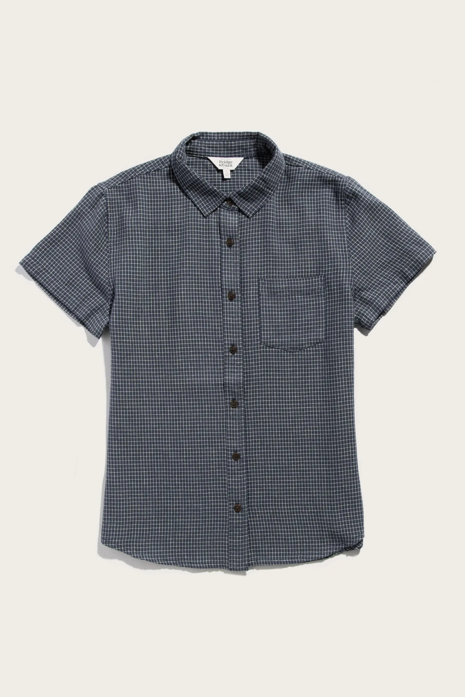 Lana Shirt / Navy Grid sold by Bridge & Burn